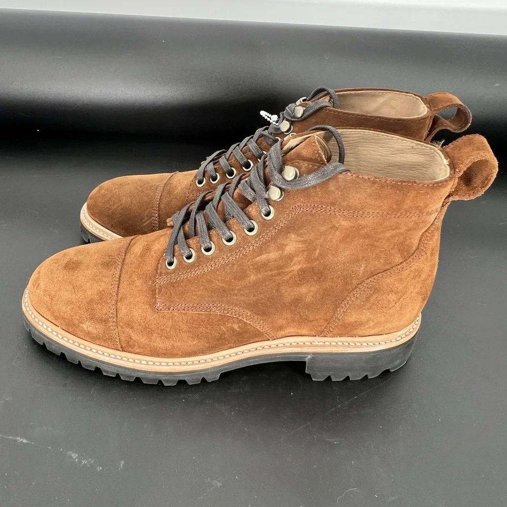 Taylor Stitch‎ Men's Size 9 The Moto Boot Snuff Brown Suede Lace Up Boots